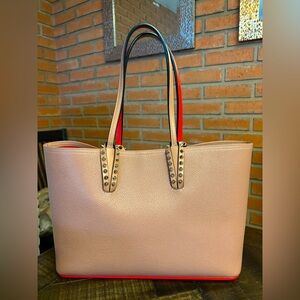 Christian Louboutin Nude Pink and Red Cabata Tote Bag ❤️❤️❤️